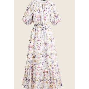 J.Crew Flora Obscura X Side Cut Out Kaleidoscope Colored Preppy Dress Sz 14 NWT